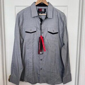 Mens Casual Button Up Shirt Sz L